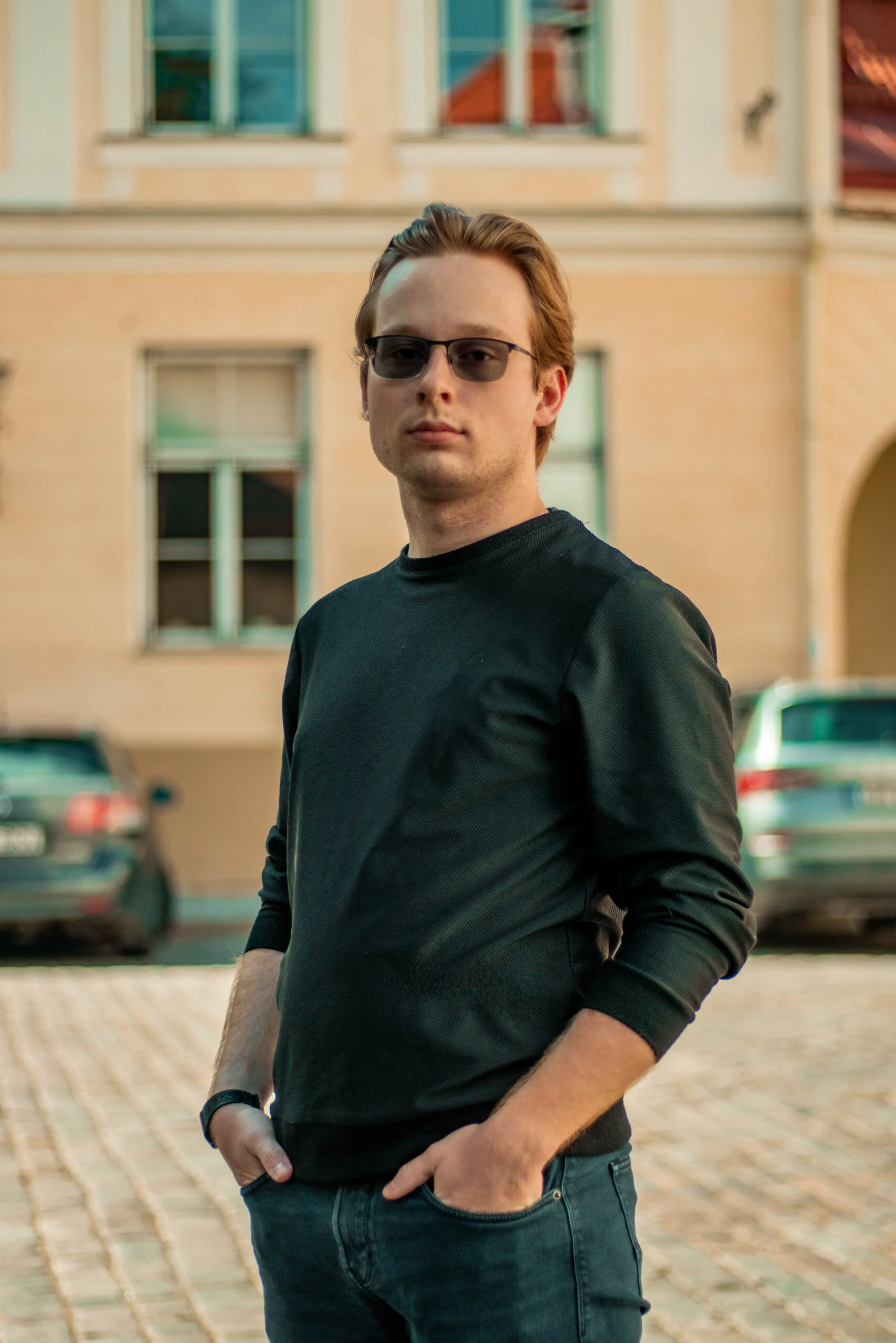 Mark Zelinski, Head of Development at Hathor Productions, standing in Tallinn, Estonia